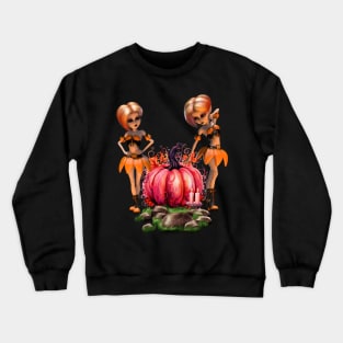 Cute halloween design in the moon light Crewneck Sweatshirt